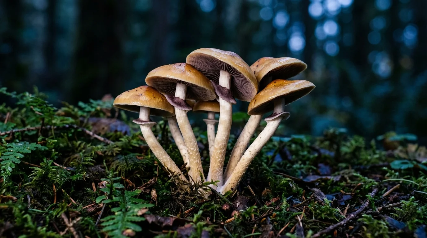 Fresh Stargazer mushrooms photographed for the LearnShrooms strain library